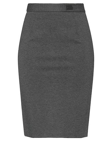 Steel grey Plain weave Midi skirt