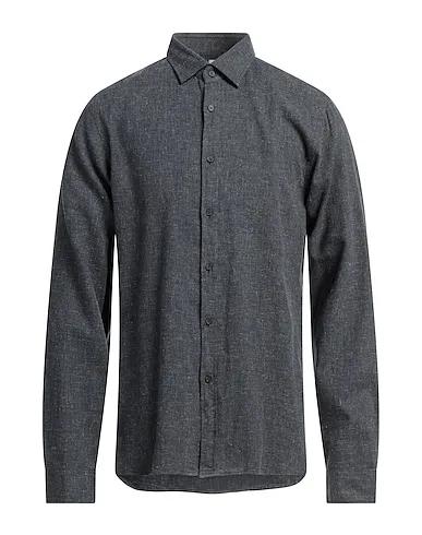 Steel grey Plain weave Patterned shirt