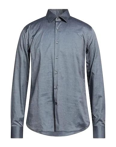 Steel grey Plain weave Solid color shirt