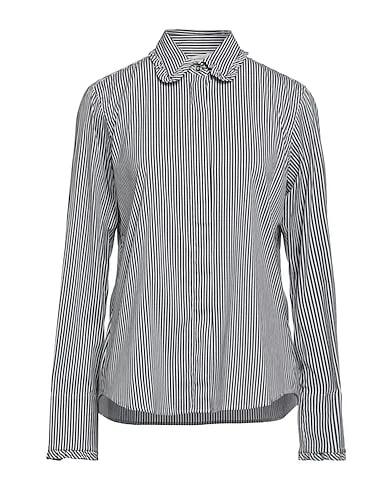 Steel grey Plain weave Striped shirt
