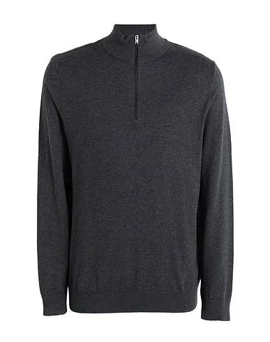 Steel grey Sweater with zip SLHBERG HALF ZIP CARDIGAN B NOOS