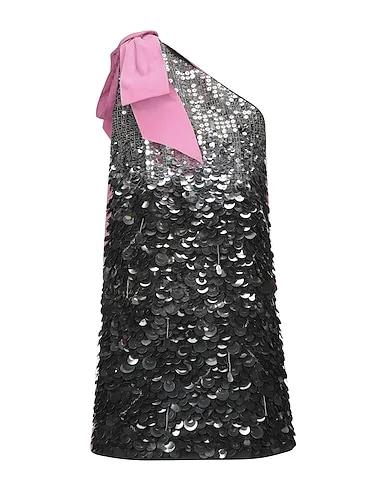 Steel grey Taffeta One-shoulder dress