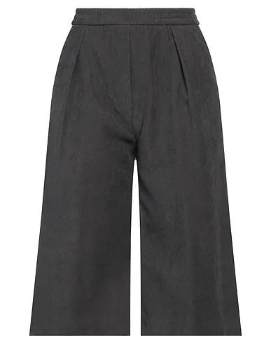 Steel grey Velvet Cropped pants & culottes
