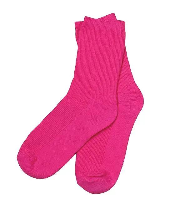 Stems Women's Color Pop Ribbed Crew Sock, 1 Pair