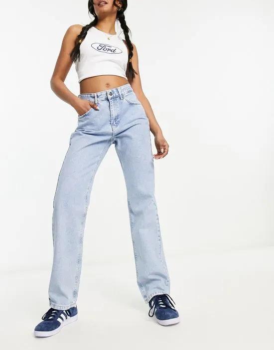 STR straight leg jeans in light wash blue