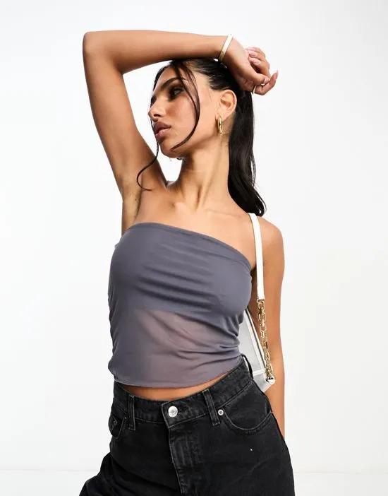 Stradivairus mesh bandeau top in charcoal