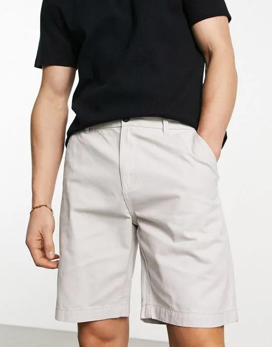 straight chino shorts in off white