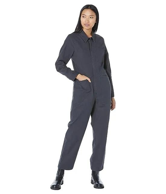 Straight Coverall in Brushed Back Canvas