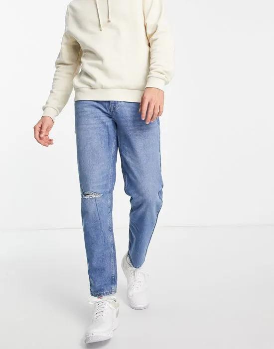 Straight Fit Jeans in Mid Blue