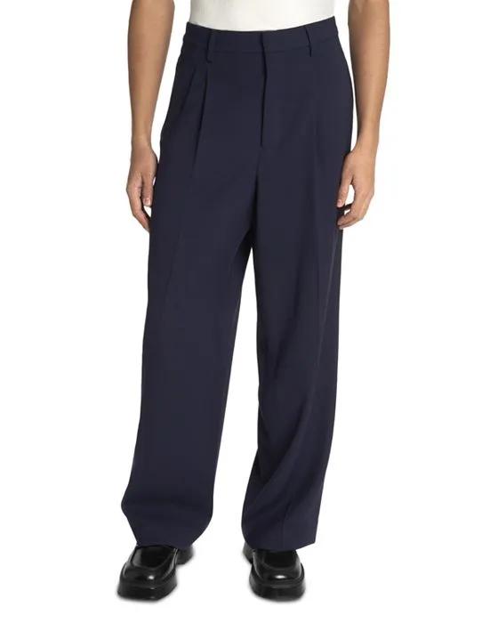 Straight Fit Pleated Trousers