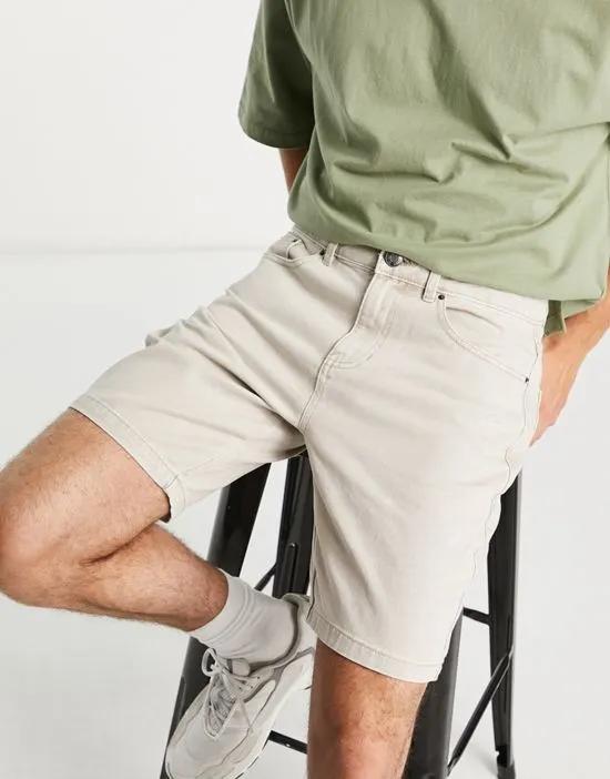 straight fit shorts in stone