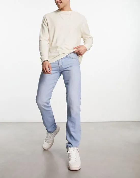 straight jeans in light wash blue