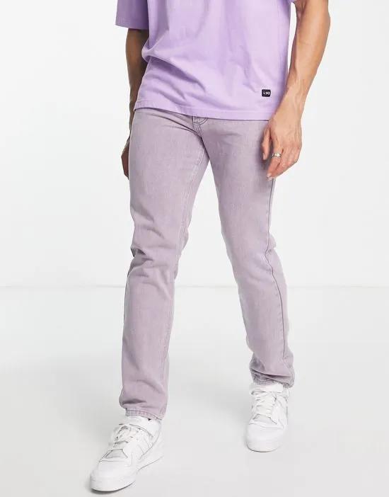 straight leg jeans in washed purple denim - part of a set