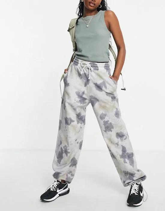 straight leg joggers with toggle hem in tie dye