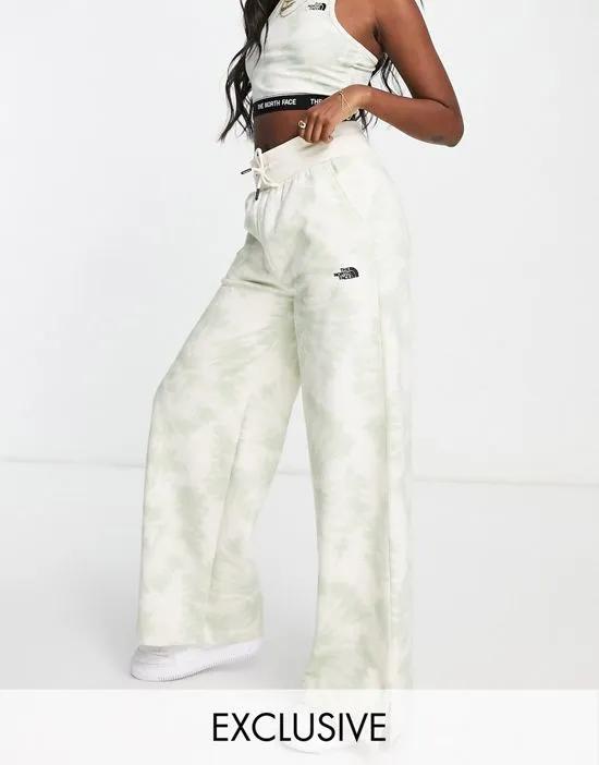 straight leg sweatpants in beige and white tie dye Exclusive at ASOS