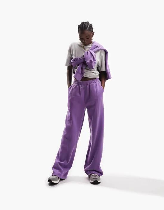 straight leg sweatpants in purple