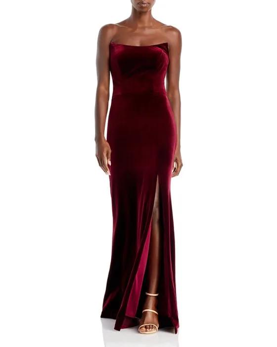 Strapless Velvet Gown - 100% Exclusive