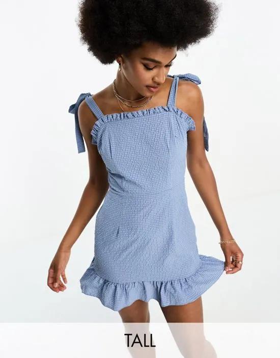 strappy mini dress in blue