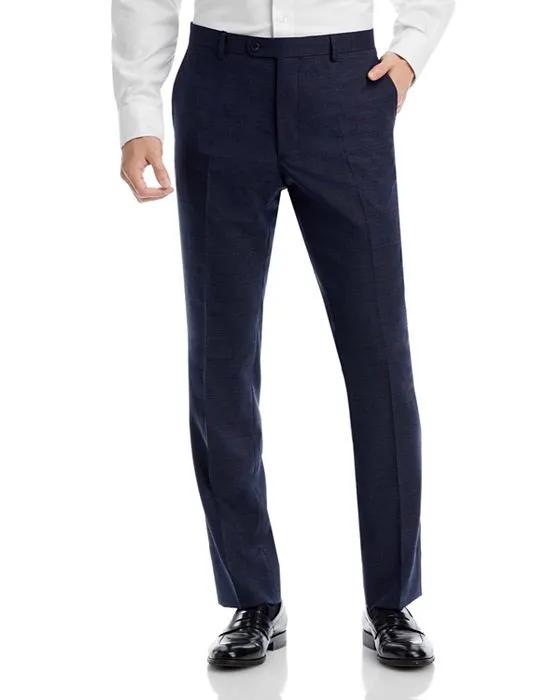 Street Crepe Weave Plaid Slim Fit Suit Pants