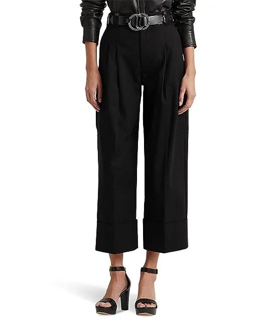 Stretch Cotton Cropped Cargo Pants