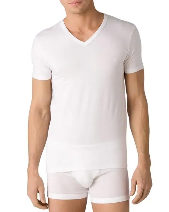 Stretch Cotton V-Neck T-Shirt