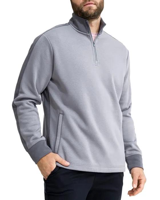 Stretch Fleece Regular Fit Quarter Zip Mock Neck Sweatshirt  