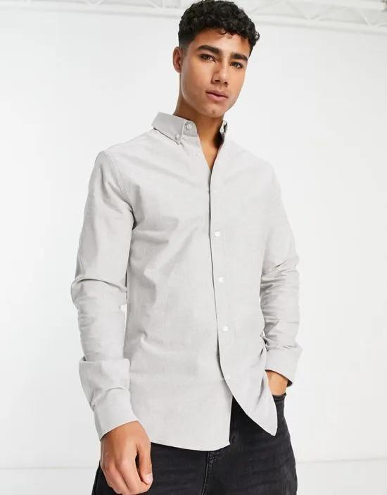 stretch oxford shirt in gray