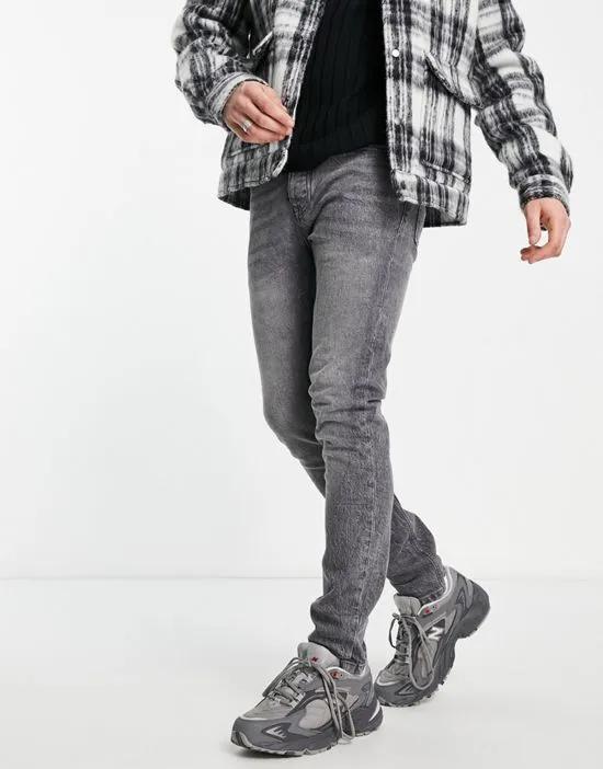 stretch skinny jeans in mid gray
