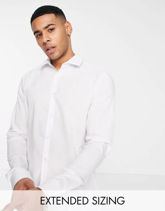 stretch slim fit work shirt in white