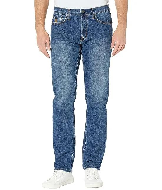 Stretch Slim Straight Five-Pocket Denim Jeans
