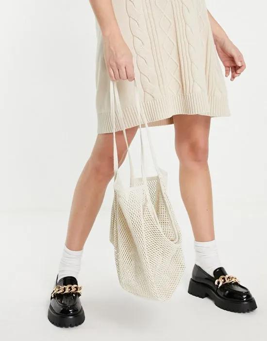 string shopper bag in cream