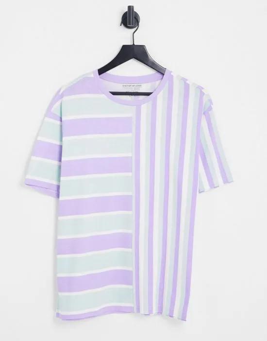 stripe t-shirt in purple