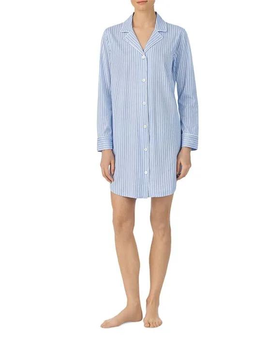 Striped Cotton Sleep Shirt 