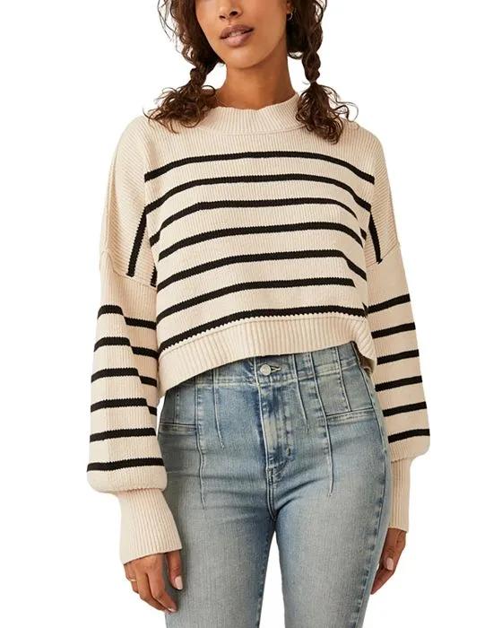 Striped Easy Street Cropped Sweater