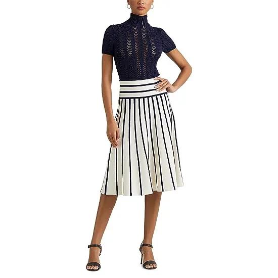 Striped Knit Midi Skirt
