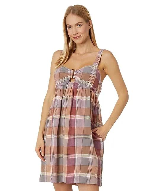 Striped Linen Cutout Babydoll Dress