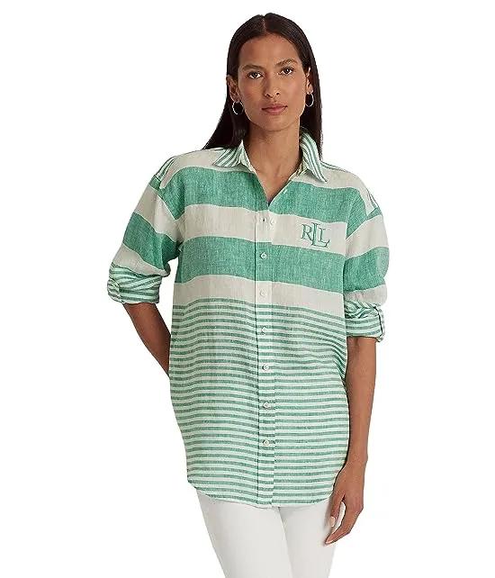 Striped Oversize Linen Shirt