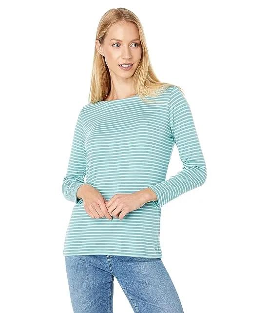 Striped Simple Boat Neck Tee