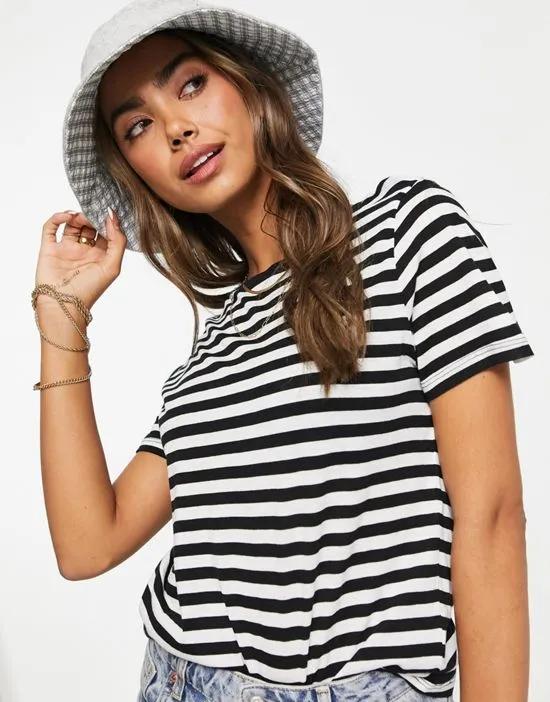 striped t-shirt in black and white