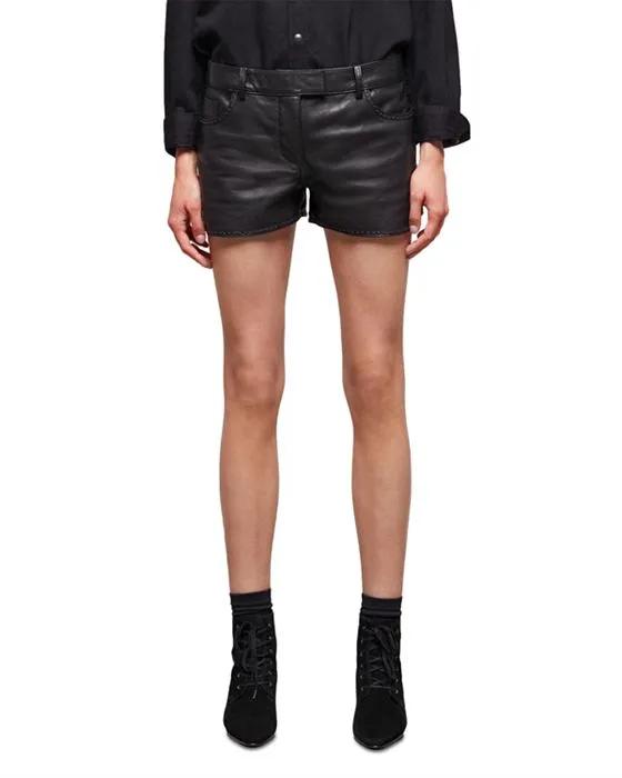 Studded Leather Shorts