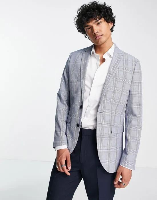 suit jacket in gray plaid