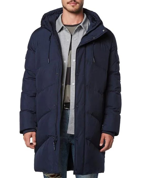 Sullivan Chevron Quilted Knee Length Parka with Hood 
