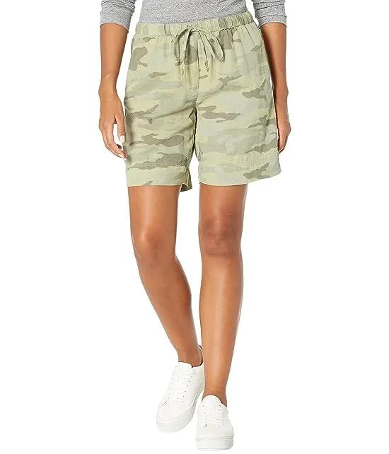 Sun-Washed Cotton Camo Bermuda Tie Shorts