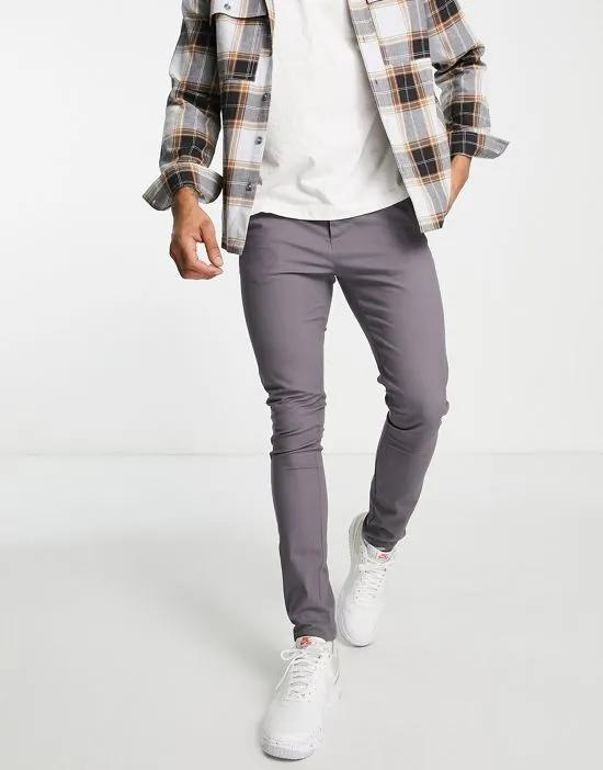 super skinny chinos in charcoal