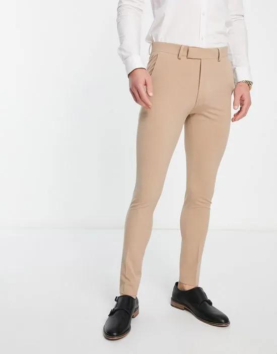 super skinny mix and match suit pants in beige