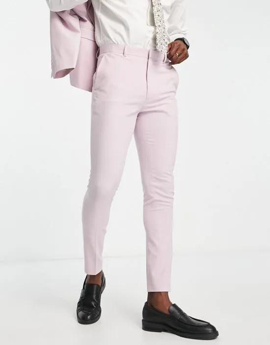 super skinny smart pants in light pink