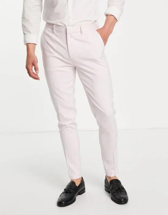 super skinny smart pants with pastel pink pin dot