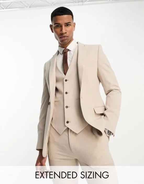 super skinny suit jacket in stone