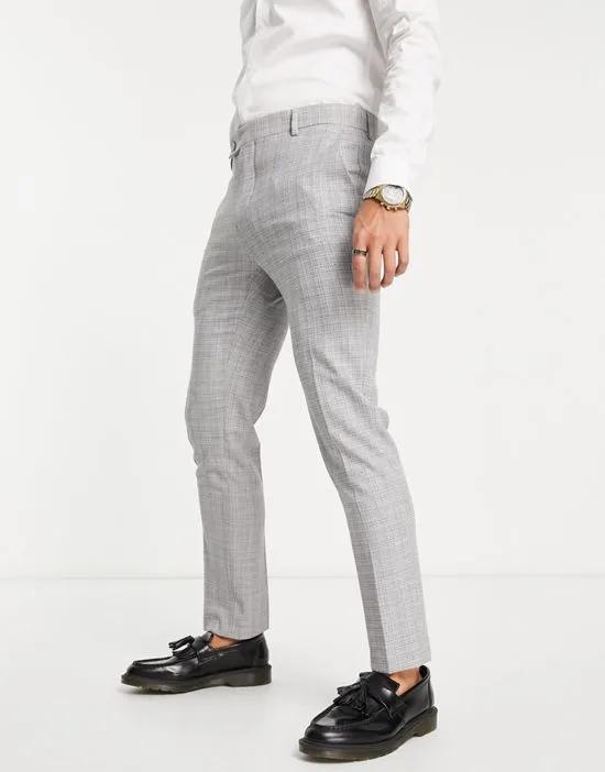 super skinny suit pants in gray check
