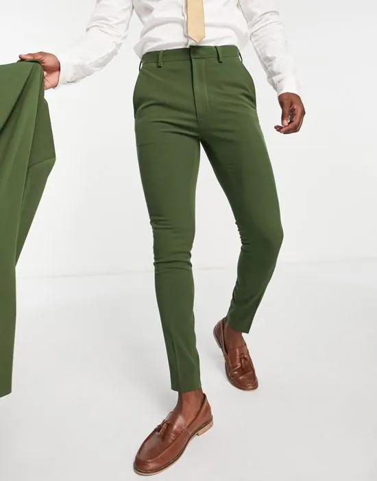 Super Skinny Suit Pants In Khaki
